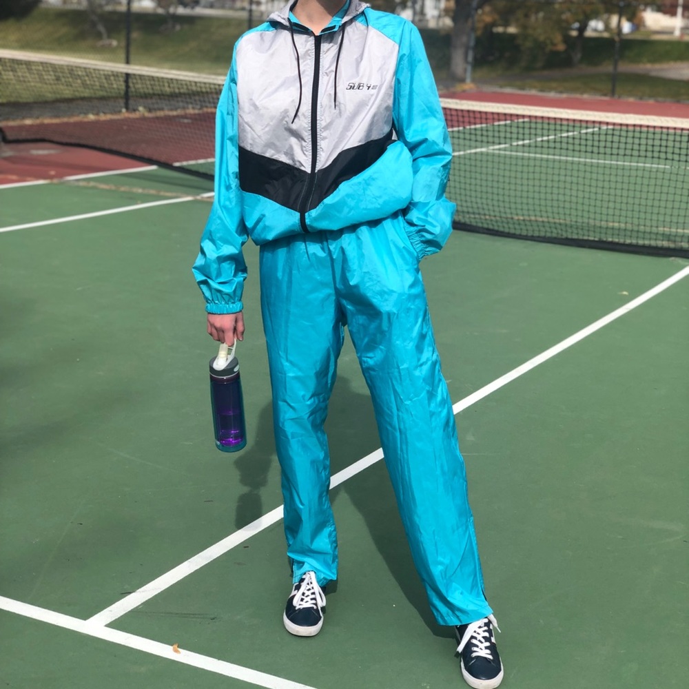 Blue and Black Women's Tracksuit